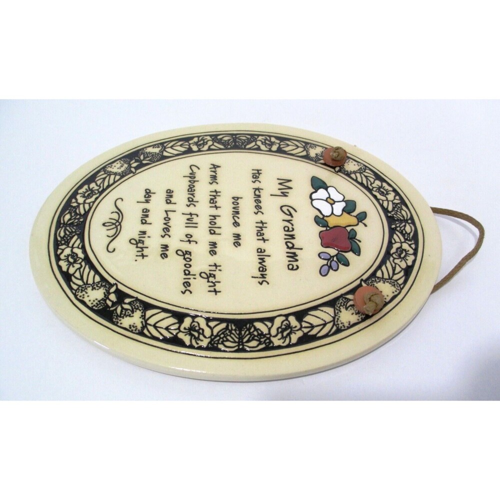 Trinity Pottery "MY GRANDMA" Oval Plaque 7" Made in USA - Picture 4 of 5